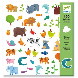 160 stickers 4-8y animaux djeco